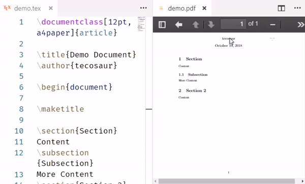 demo of SyncTeX