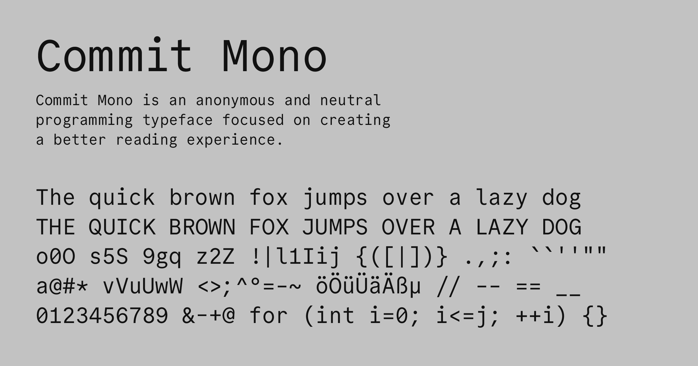 Commit Mono concept image