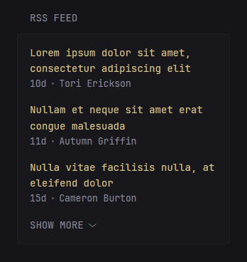 preview of vertical-list style for RSS widget