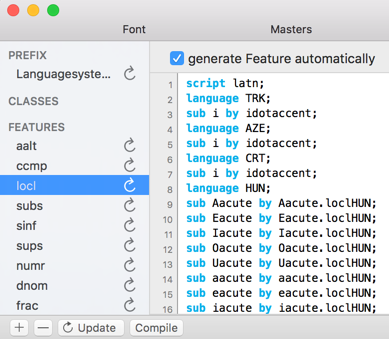 Update locl feature