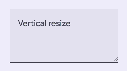 A filled textarea that is vertically larger and has a label that says Vertical
resize