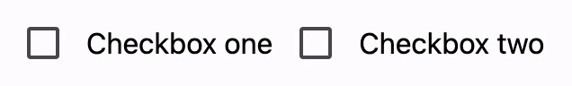 Two checkboxes with labels