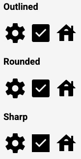 Filed settings, checkbox, and house icons