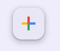 A branded FAB with a google-colored plus icon.