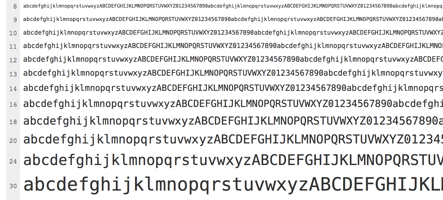 Hack font specimen