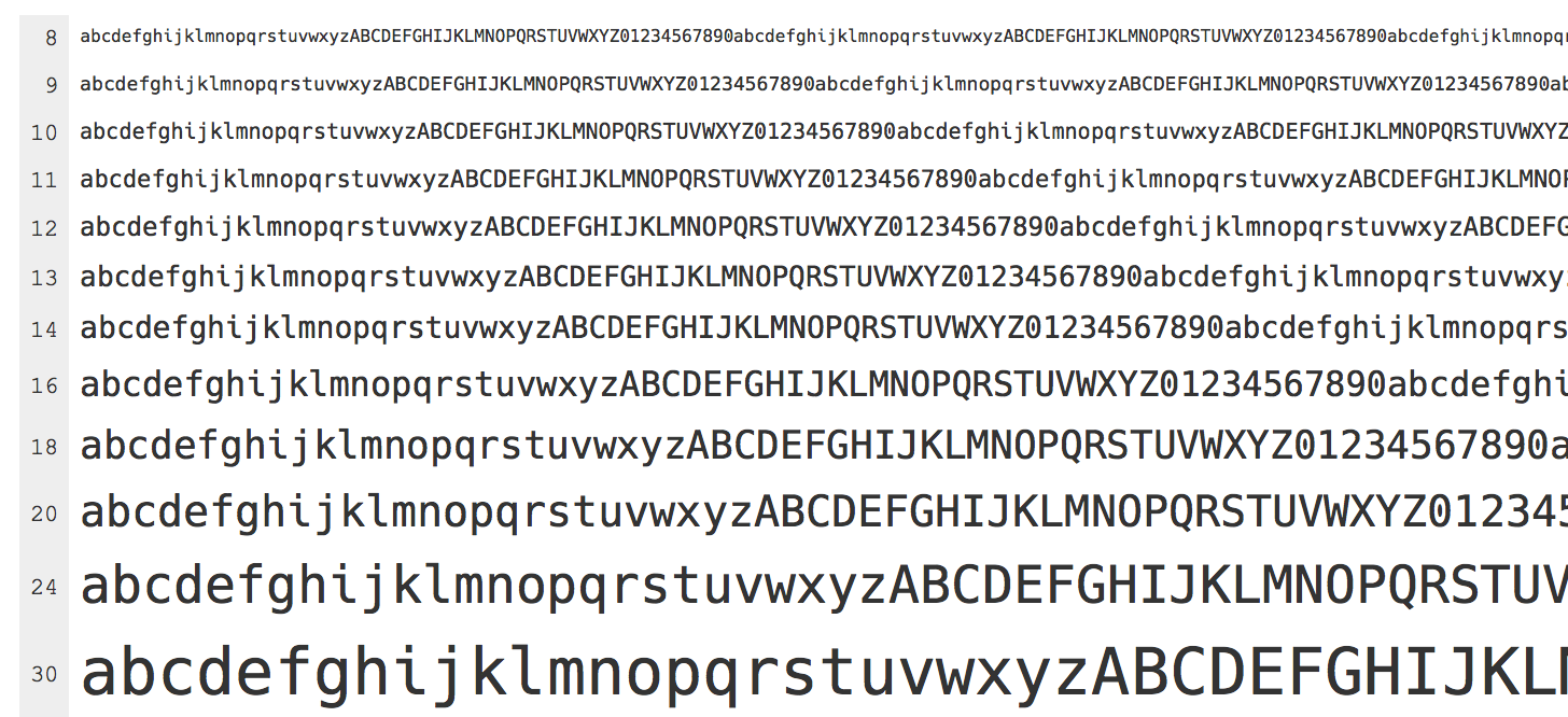 Hack font specimen