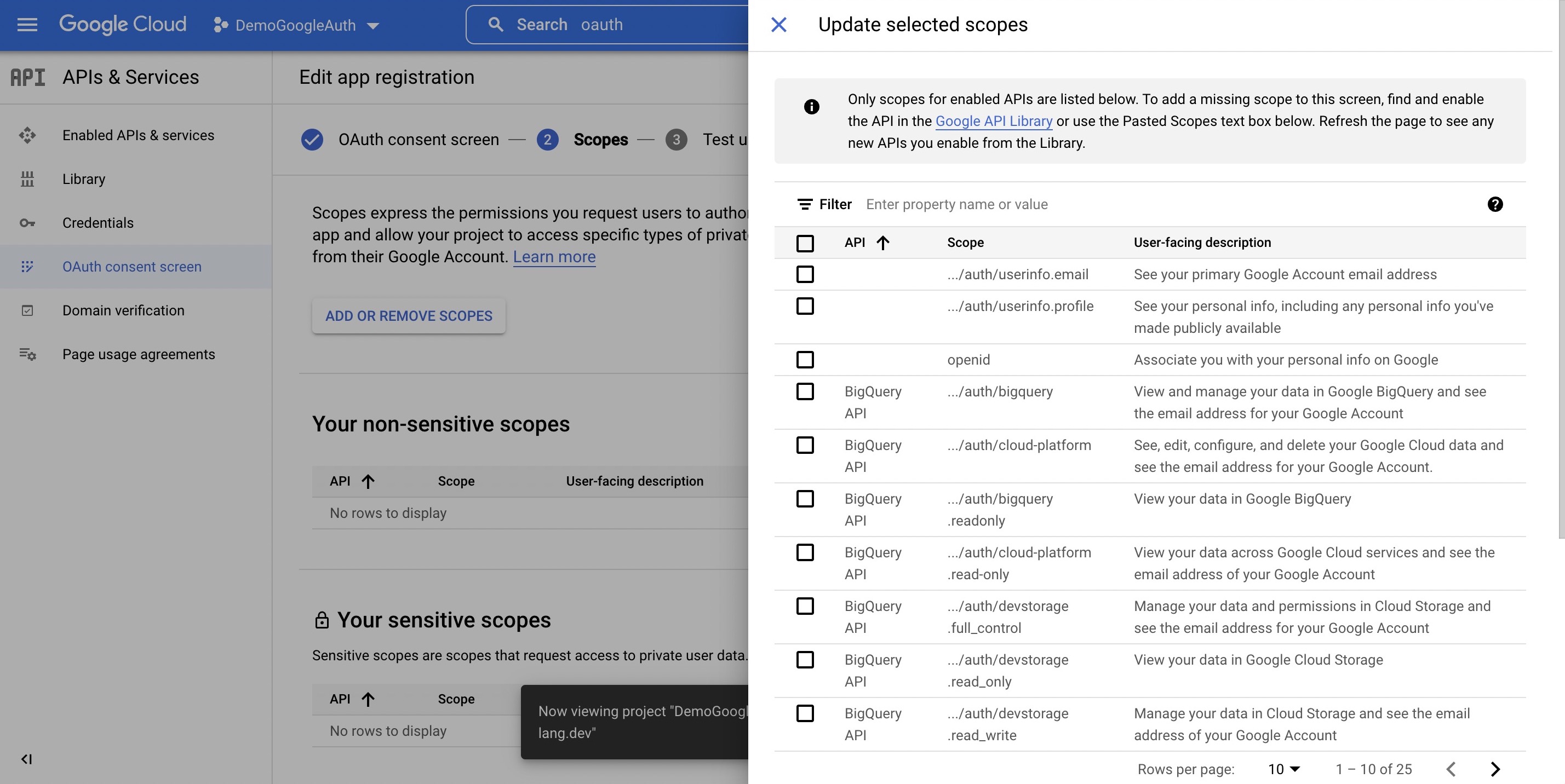 Google Console Screenshot 6