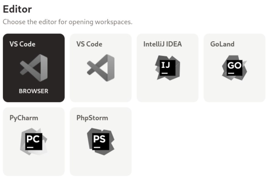 Gitpod IDE types